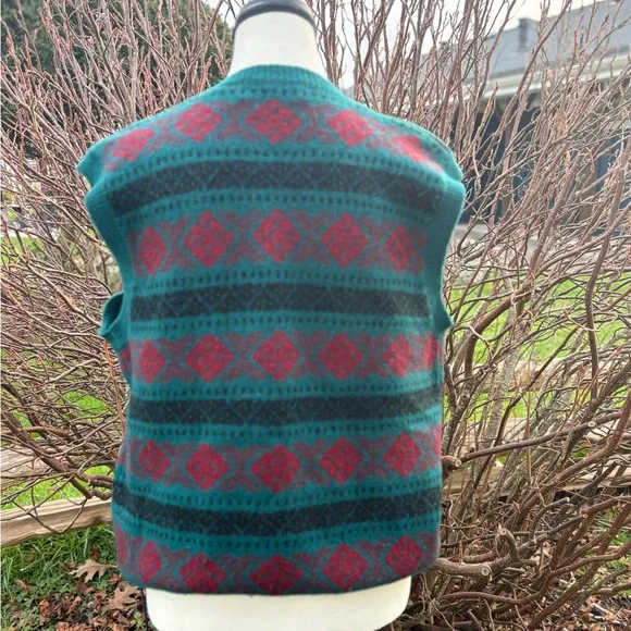 Hunting Horn Shetland Wool Vest Sz M/Lg - Picture 5 of 6